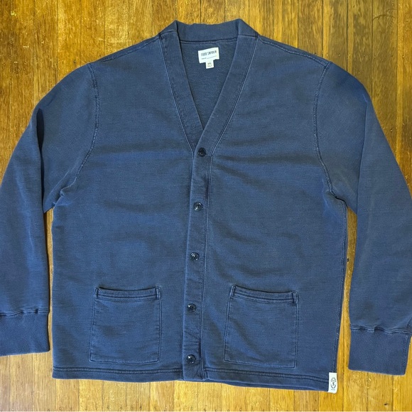 Todd Snyder The Garmet Dyed Blue Cardigan Sweatshirt NEW